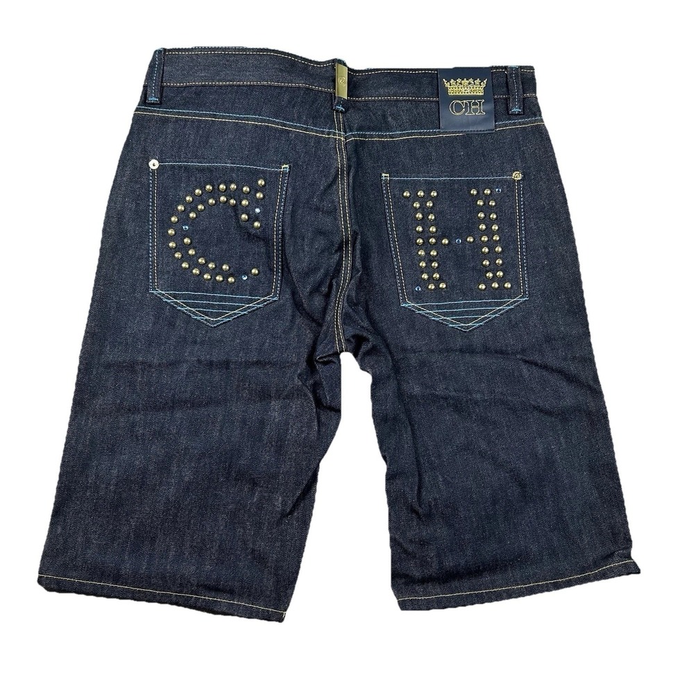 Crown Holder Shorts Mens 38 Baggy Long Embroidered Studded Hip Hop Regius Vestio
